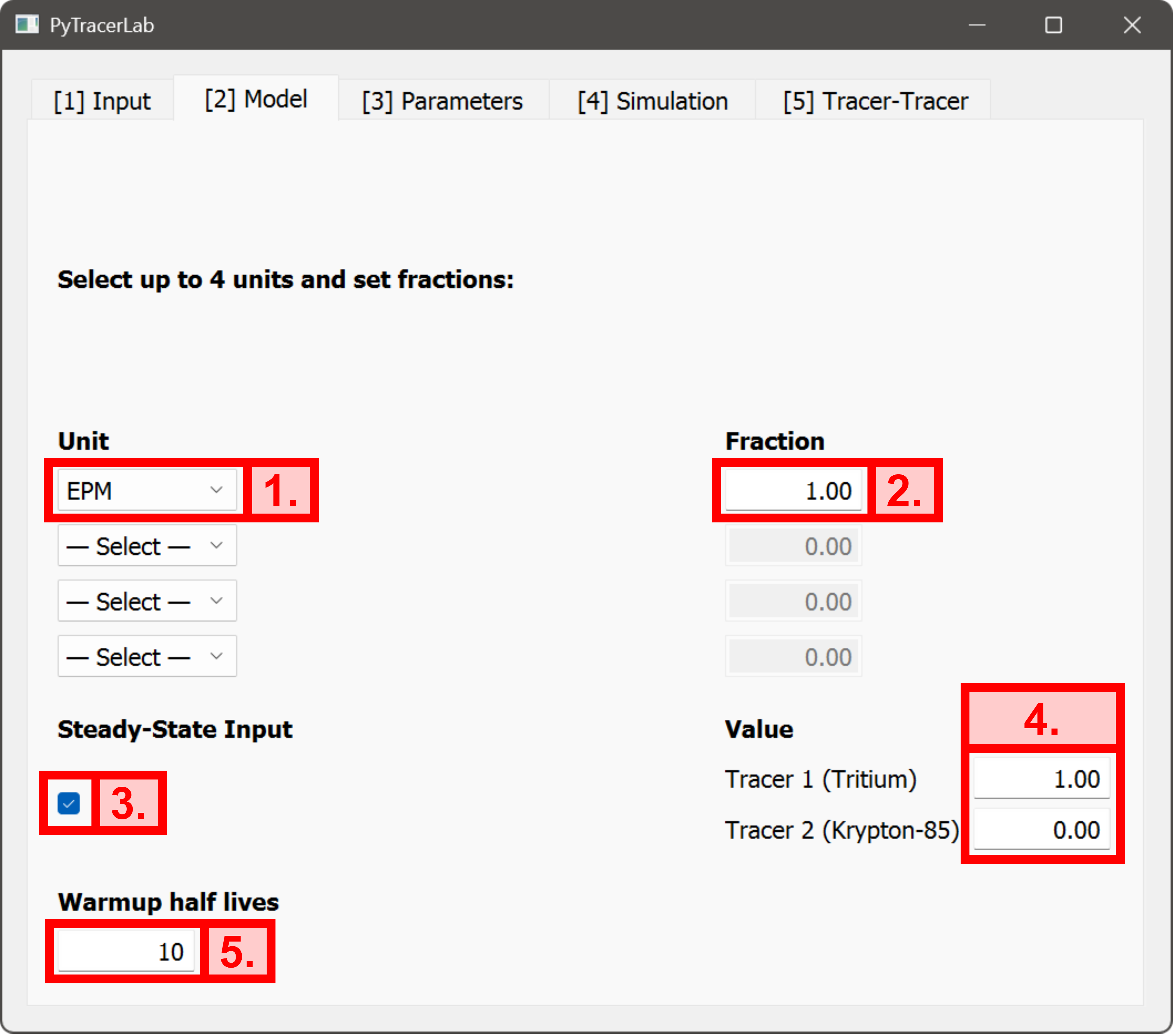An image of the Model Tab.