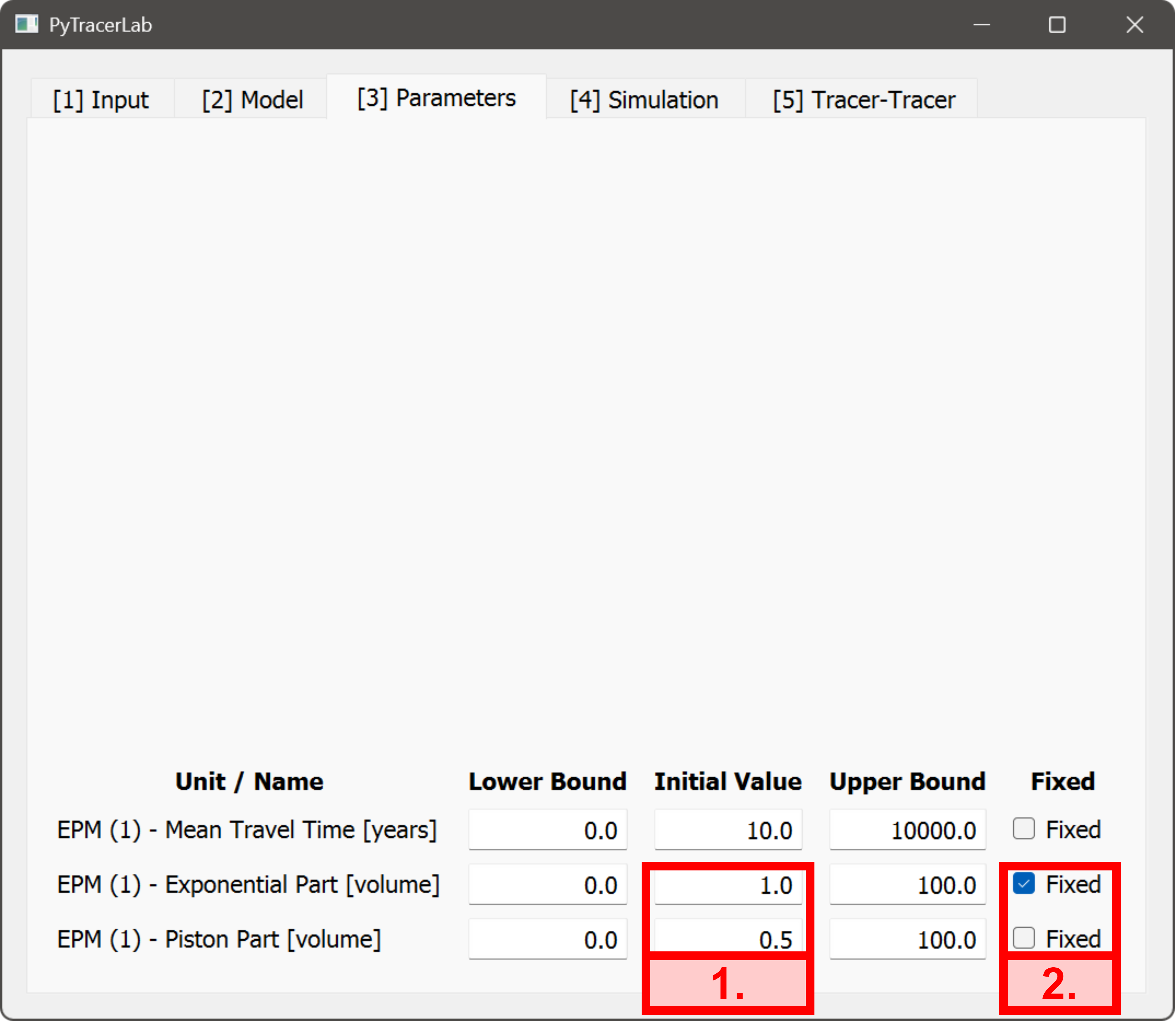 An image of the Parameter Tab.
