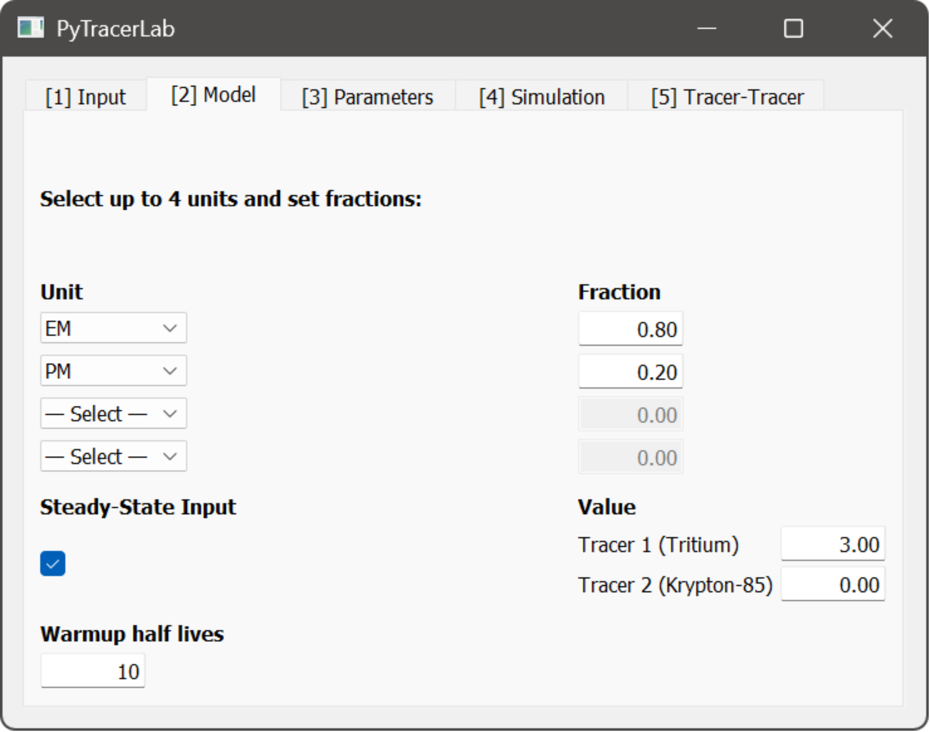 An image of the Model Tab.